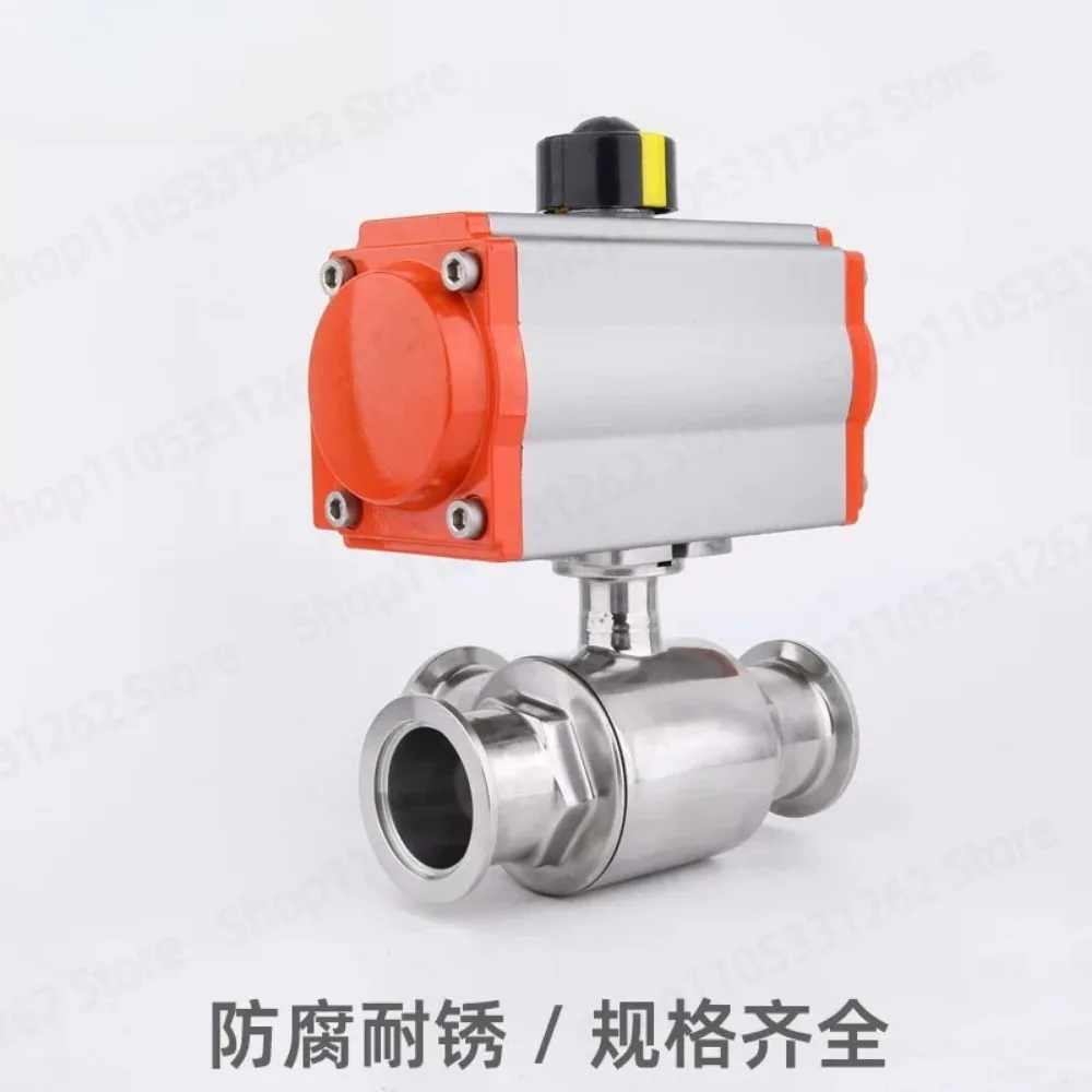 QDZKSTQF Pneumatic Vacuum 3 Way Ball Valve 304 Stainless KF Clamp T Type L Type