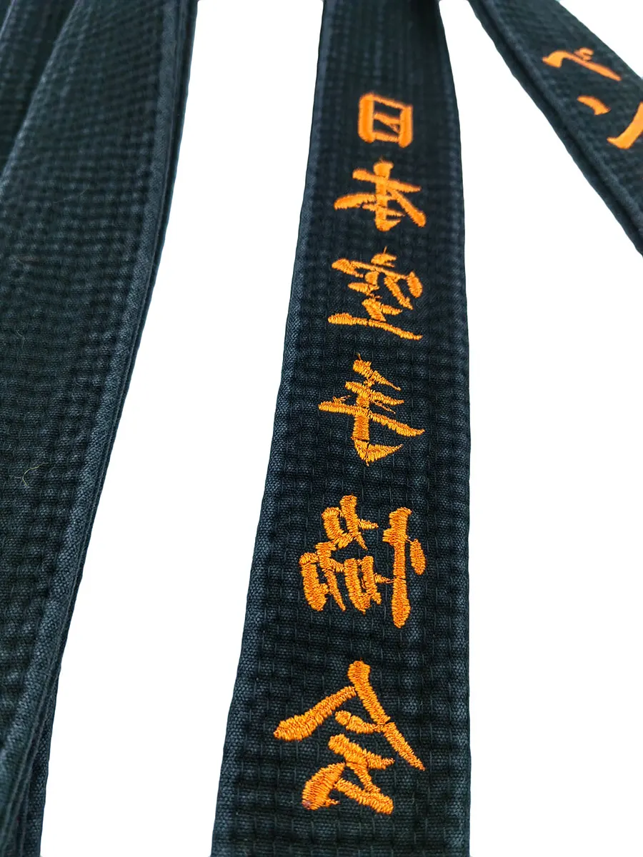 Japan Karate Association Black Belt Embroidery Japanese Martial Arts Sports Coach JKA Federation Customized Name Cotton Wide 5cm