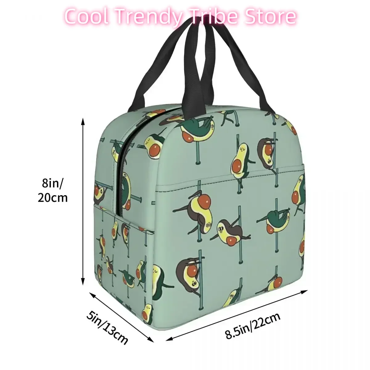 Avocados Pole Dancing Club Insulated Lunch Bags Leakproof Picnic Bags Cooler Lunch Box Lunch Tote for Woman Work Children School