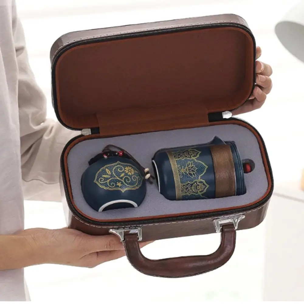 

With Handle Portable Tea Set Premium Material Cerc Material Chinese Congou Tea Set Three Cups One Pot Tea Drinking Equipment