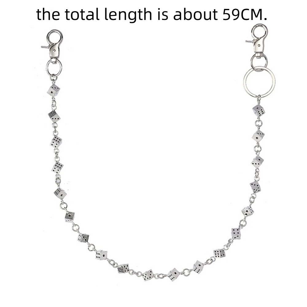 Celana Panjang Punk Rantai Pinggang Rumbai Rantai Logam Gantungan Kunci Dompet Rantai Wanita Pria