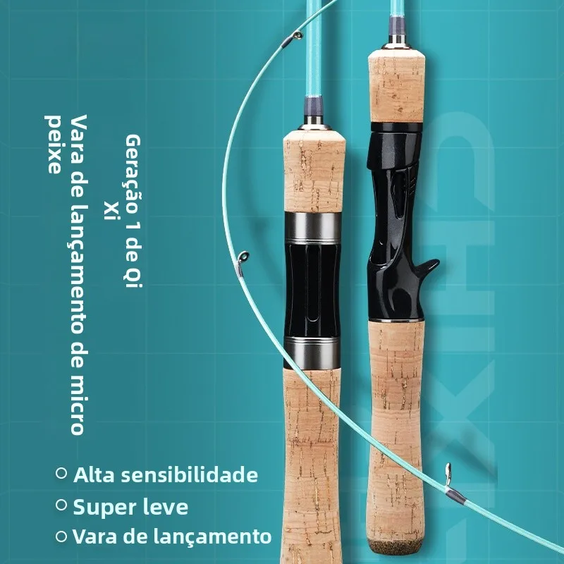 超ソフトカーボン製釣り竿-ソリッドバレットベイトキャスティング-ホワイトストライプス-小魚用ルアーロッド-ボート・ストリーム・ビーチ用-ツーピース釣り竿