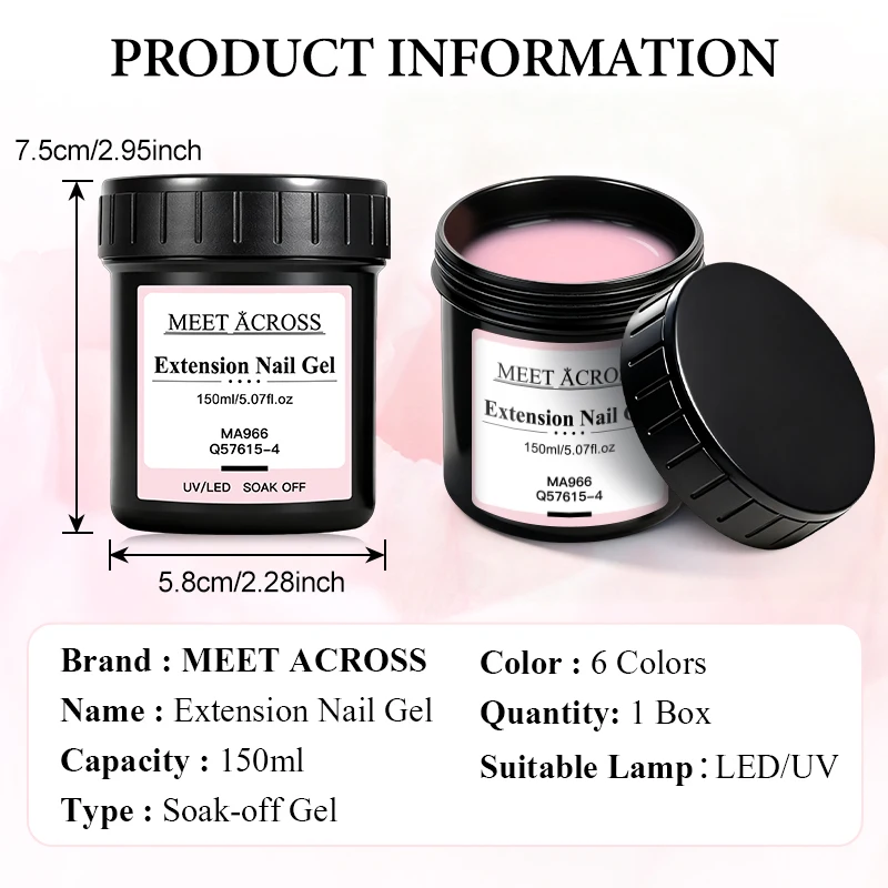 150 مللي سعة كبيرة تمديد سريع جيل للأظافر البولندية عارية الوردي حليبي الأبيض منشئ مسمار الفن ورنيش مانيكير لتقوم بها بنفسك مستلزمات الأظافر