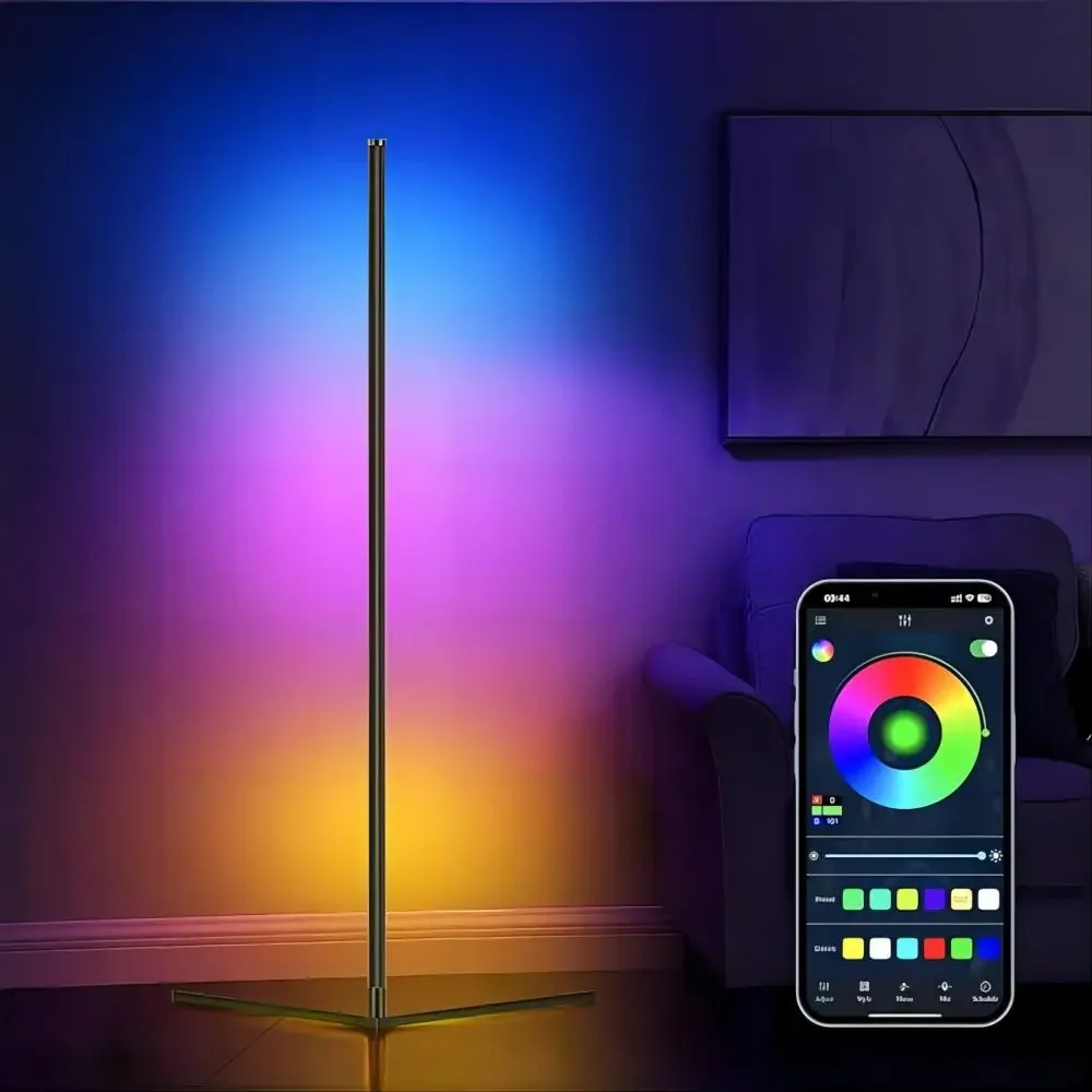 RGB Dream Color Floor Lamp with Music Sync Modern 16 Million Color Changing Standing Mood Light For Bedroom Living Room
