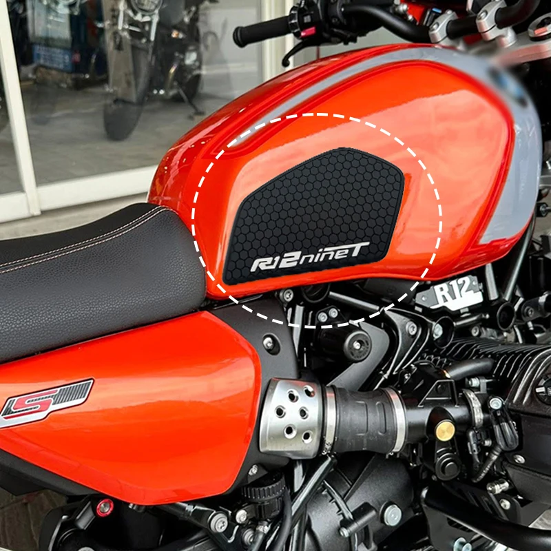 ل BMW R12 nineT NINET 2024 R12S 2025 خزان للدراجة البخارية وسادة تثبيت مكافحة زلة ملصق الغاز قبضة الركبة حامي #1