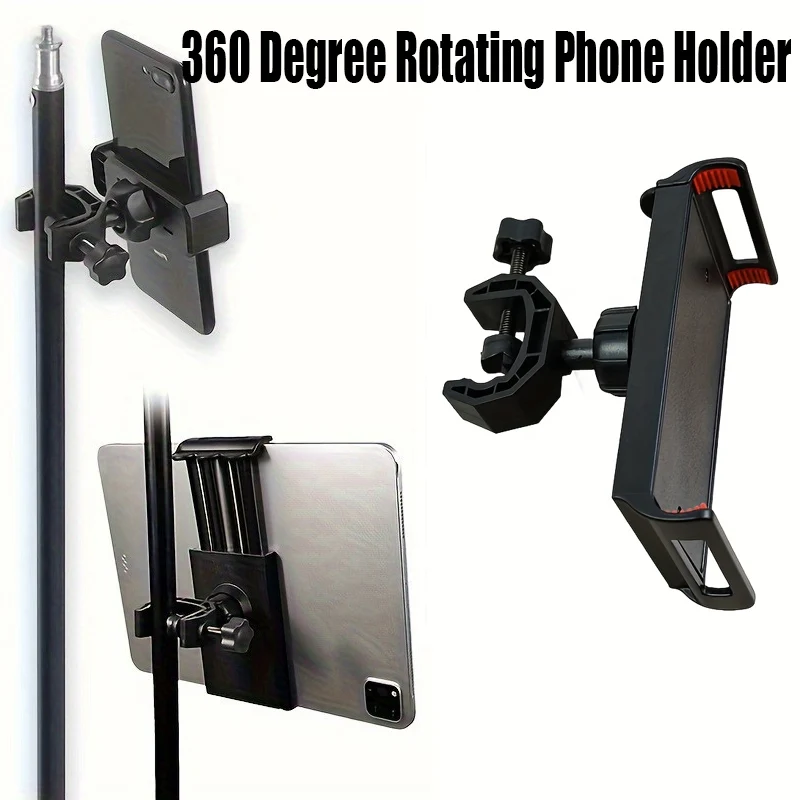 

Plastic 360 Degree Rotating Phone Holder Universal Microphone Supporting Stand For 6.5-18cm Smart Phones Music Live Show Holder