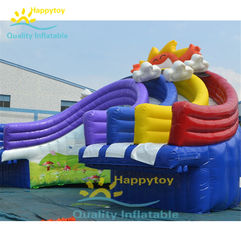 Water Commercial Park Colorful Stair Perosotan Inflatable Pool Rainbow Fur Slides For Pools S