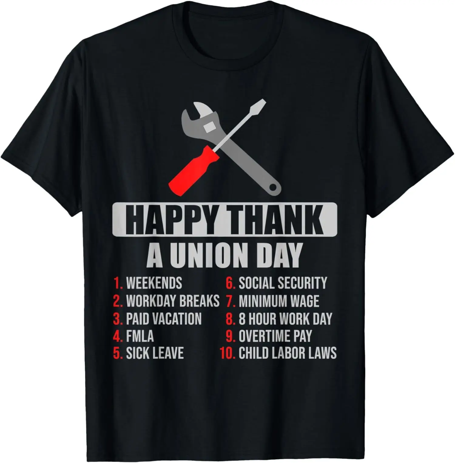 New Limited Happy Thank A Union Day American Flag Labor T-Shirt