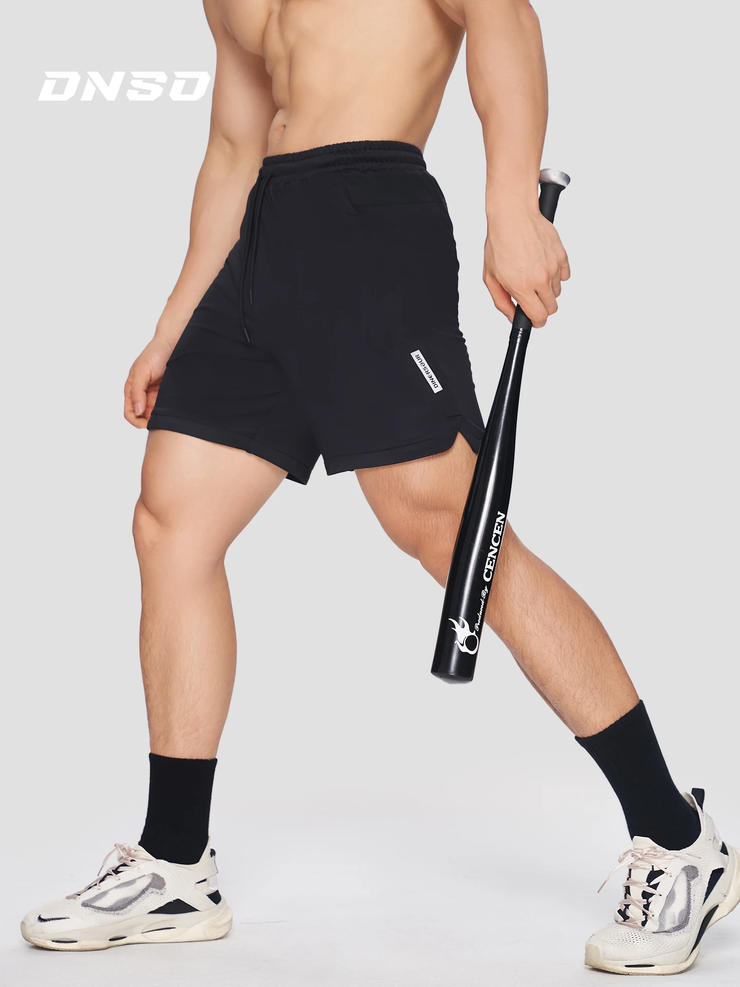 DINERSOUR Men's Fitn Sport orts Breathable Skin-friendly Comfortable Four-Quarter Length Elastic Loose Muscle Squat Quic...