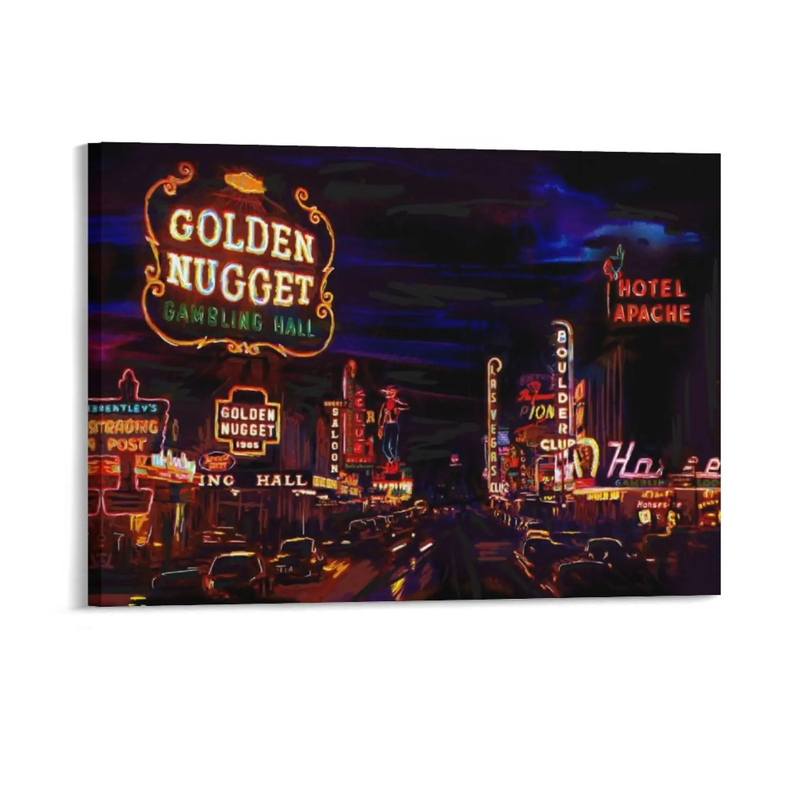 

Las Vegas Vintage Art Canvas Painting Iron Poster Wall Cave Classic Club Framed Wall Paintings
