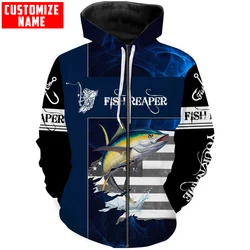 Fish Reaper Yellowfin Sudadera con capucha estampado 3D pesca al atún