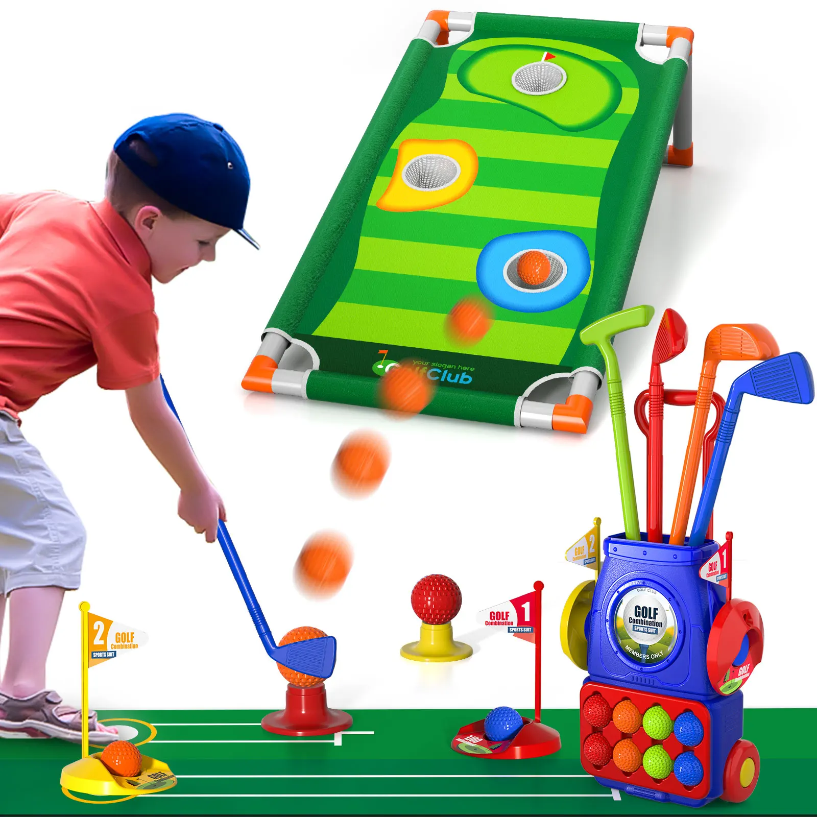 Upgraded Kids Toddler Golf Set, Indoor Outdoor Outside Golf Toys Gifts for 3 4 5 Year Old Boys, 3 4 5 Year Old Boys Toys Birthda