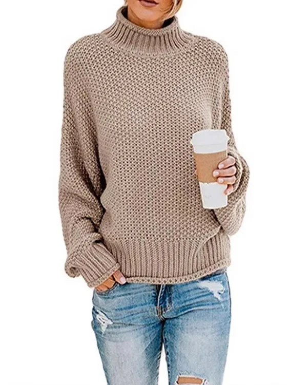 เสื้อสเวตเตอร์ลำลองทรงหลวมสีสันสดใส ผ้าโพลีเอสเตอร์ สำหรับฤดูหนาว แขนยาว ความยาวปกติ