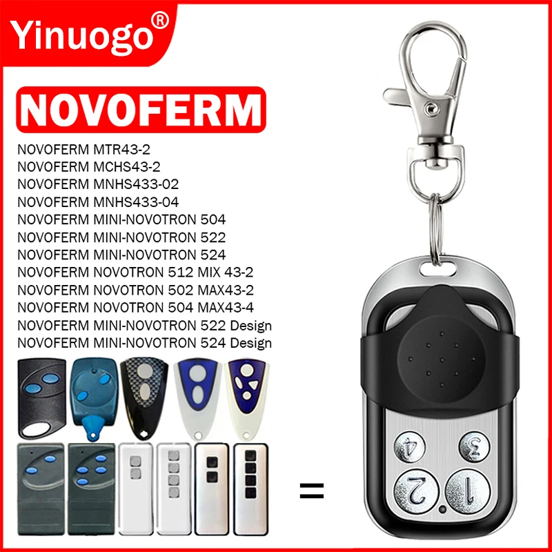 For NOVOFERM NOVOTRON 502 MAX43-2 504 MAX43-4 512 MIX 43-2 522 524 MTR43-2 MCHS43-2 MNHS433-02 MNHS433-04 Garage Remote Control