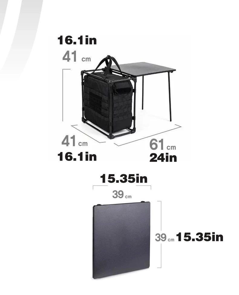 NNBHD-Aluminum Folding Storage Table, Lightweight, Tactical, Office, Camping