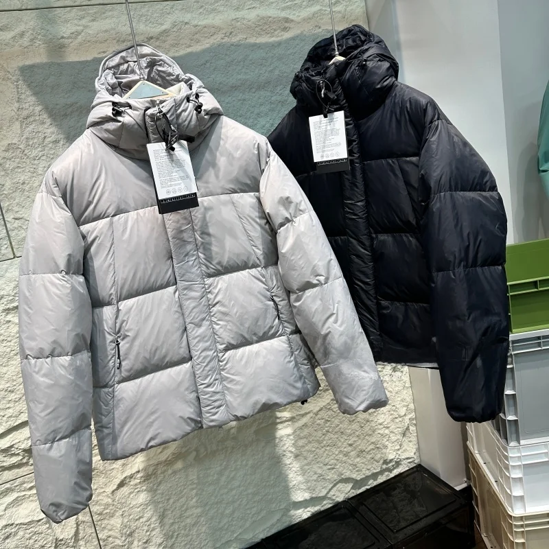 

High-Down-Power Men's down Jaet Hooded Outdoor Windproof Waterproof Winter Warm Padded Coat Regular Fit Long Sve Casual