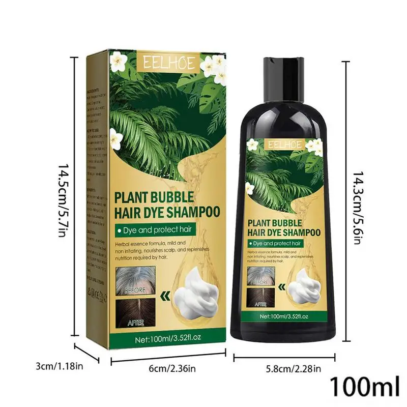 Shampooing en continu pour cheveux, crème naturelle biologique, embaucapillaire rapide, bulle végétale, coloration des cheveux, shampooing pour femmes et hommes, 100ml