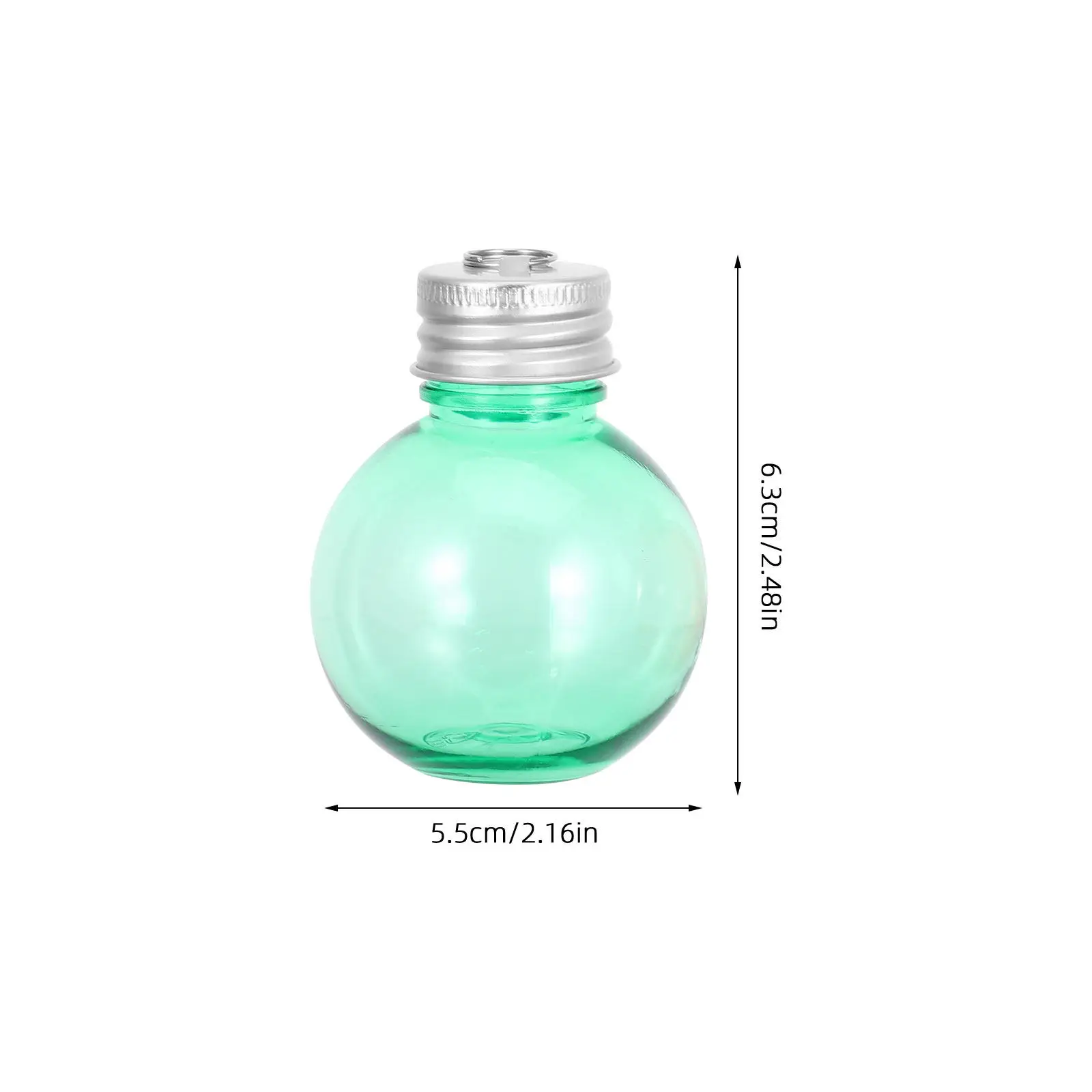 12Pcs Creative Plastic Wishing Bottle Ball Ornament 50Ml Round Screw Cap DIY Hanging Christmas Tree Decoration Candy Jar