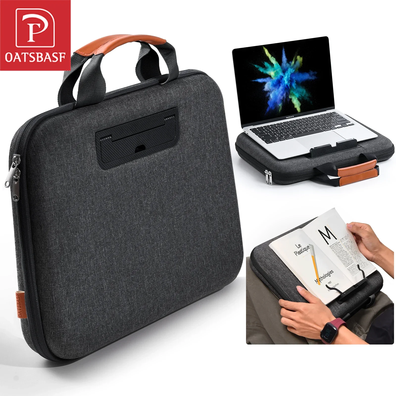 Oatsbasf 2 in 1 Laptop Case for 13.3-16.2'' Notebook Case Tablet Cover Laptop Bag Shockproof Travel Business Computer Briefcase