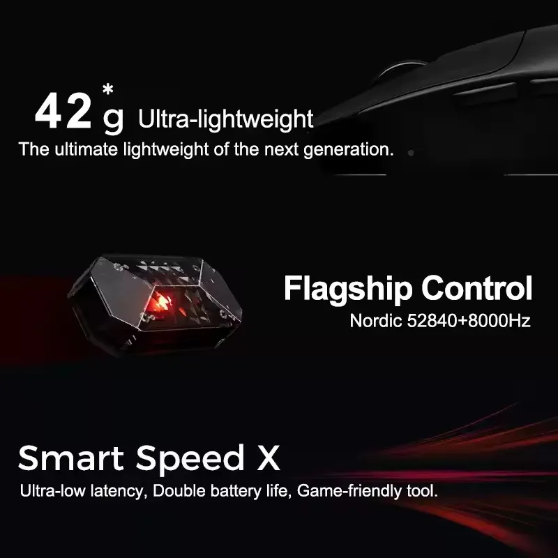 Mouse para jogos ATK VXE MAD R MAJOR 8K PAW3395/3950 Sensor Mouse sem fio de modo duplo Mouse ergonômico leve não poroso