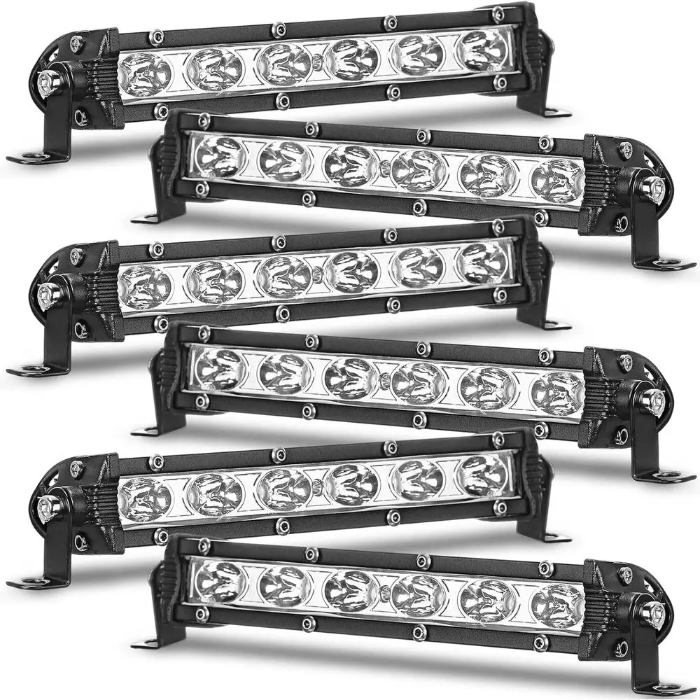 

Комплект из 6 светодиодных фар-балоков 7 дюймов, однорядные, комбинированный луч, для бездорожья, тонкие, 18 Вт, 1800 лм, водонепроницаемые рабочие/прожекторные фары с M-функцией