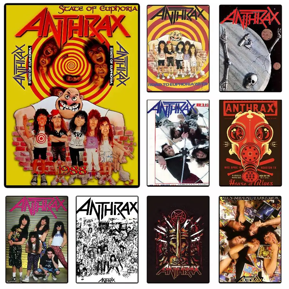 Pôster de arte em tela com estampa de banda de heavy metal, rap-metal, Anthrax, arte de parede para decoração de sala de estar