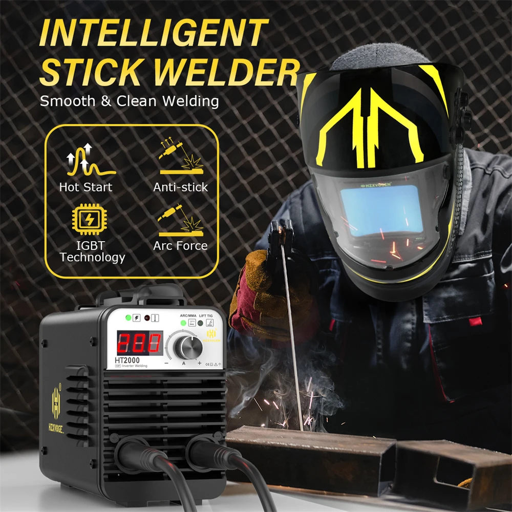

HZXVOGEN HT2000 2 in 1 Welding Machine ARC MMA/Lift TIG Inverter Welder Dual Voltage 110V/220V Portable Home DIY Welder Tool