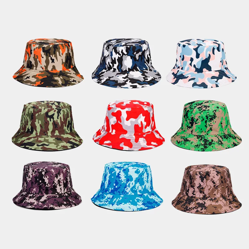 Bucket Hat New Cross-Border E-Commerce Hot Sale Sun-Proof Bucket Hat Outdoor Camouflage Double-Sided Wear Bucket Hat