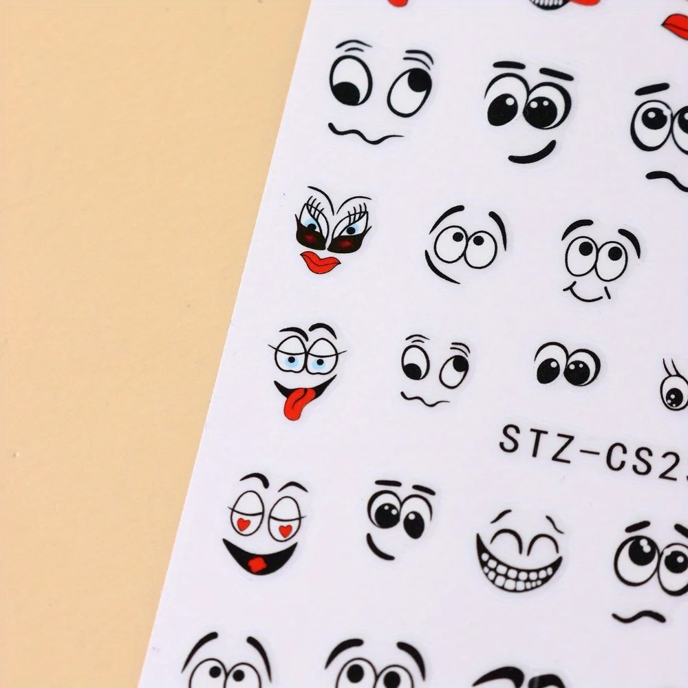 2 pegatinas de uñas con cara sonriente Graffiti, fáciles de aplicar para decoración de uñas DIY, maquillaje y peinado para fiestas de regalos y bodas