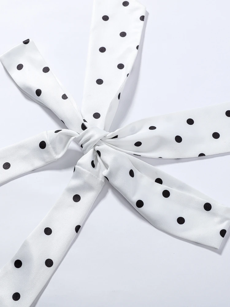 Polka Dot Halter-Korsett-Top, Dreiviertel-Hosenanzüge für Damen, sexy U-Ausschnitt, ärmellos, rückenfrei, Schnür-Tops, Etui-Hosen-Outfits – Detail 5