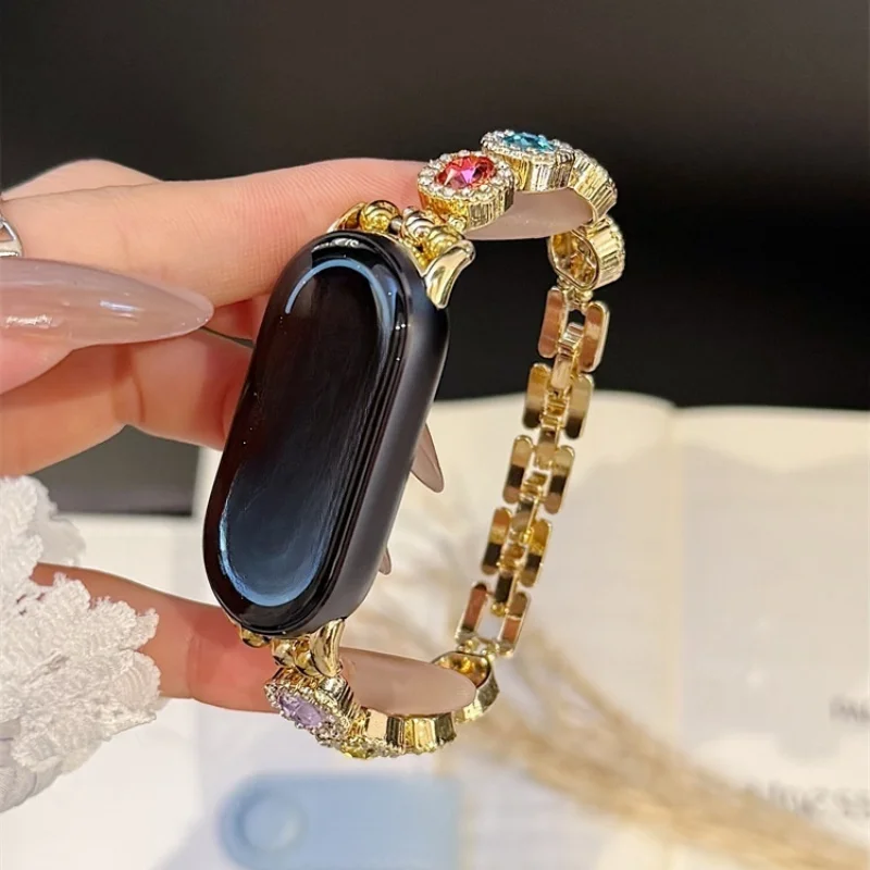 

Wire frame star diamond strap suitable for Xiaomi Band 8Pro/9Pro，For Mi band 3/4/5/6/7，8/8NFC/9/9NFC/10/10NFC，For Redmi Watch5/4