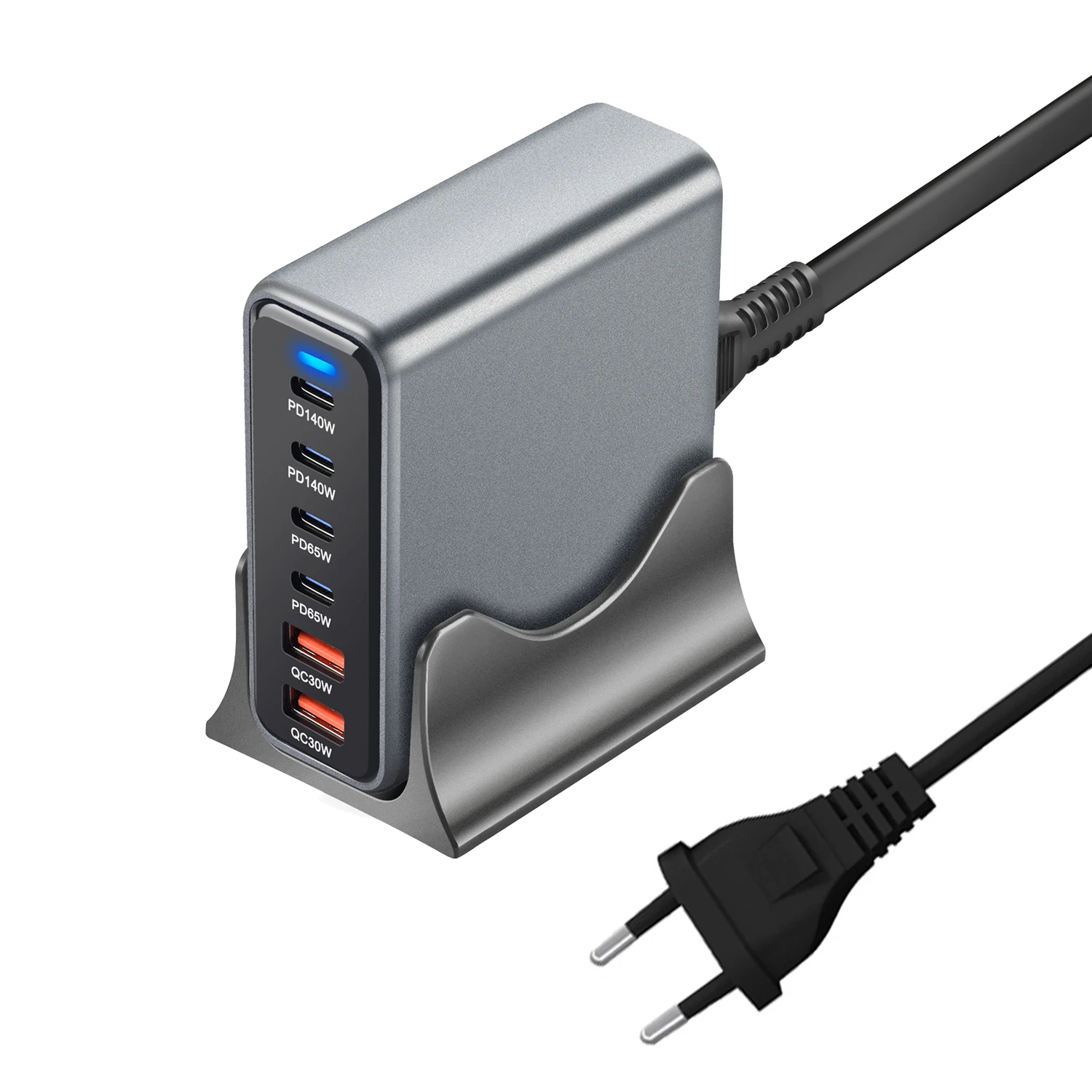 470 W 6-Port-GaN-Tischladegerät – 4C2A USB-C PD Schnellladung für Telefone, Tablets und Laptops – Detail 8