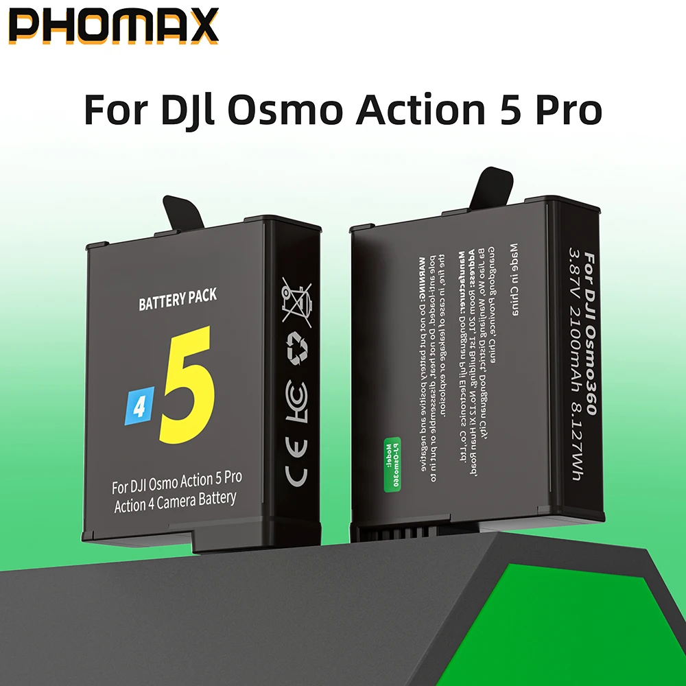 Battery for DJI Osmo Action 5 Pro Camera Batteries 3 Slots Fast Charger 2100mAh Battery For Osmo Action 3 4 5 Pro Accessories