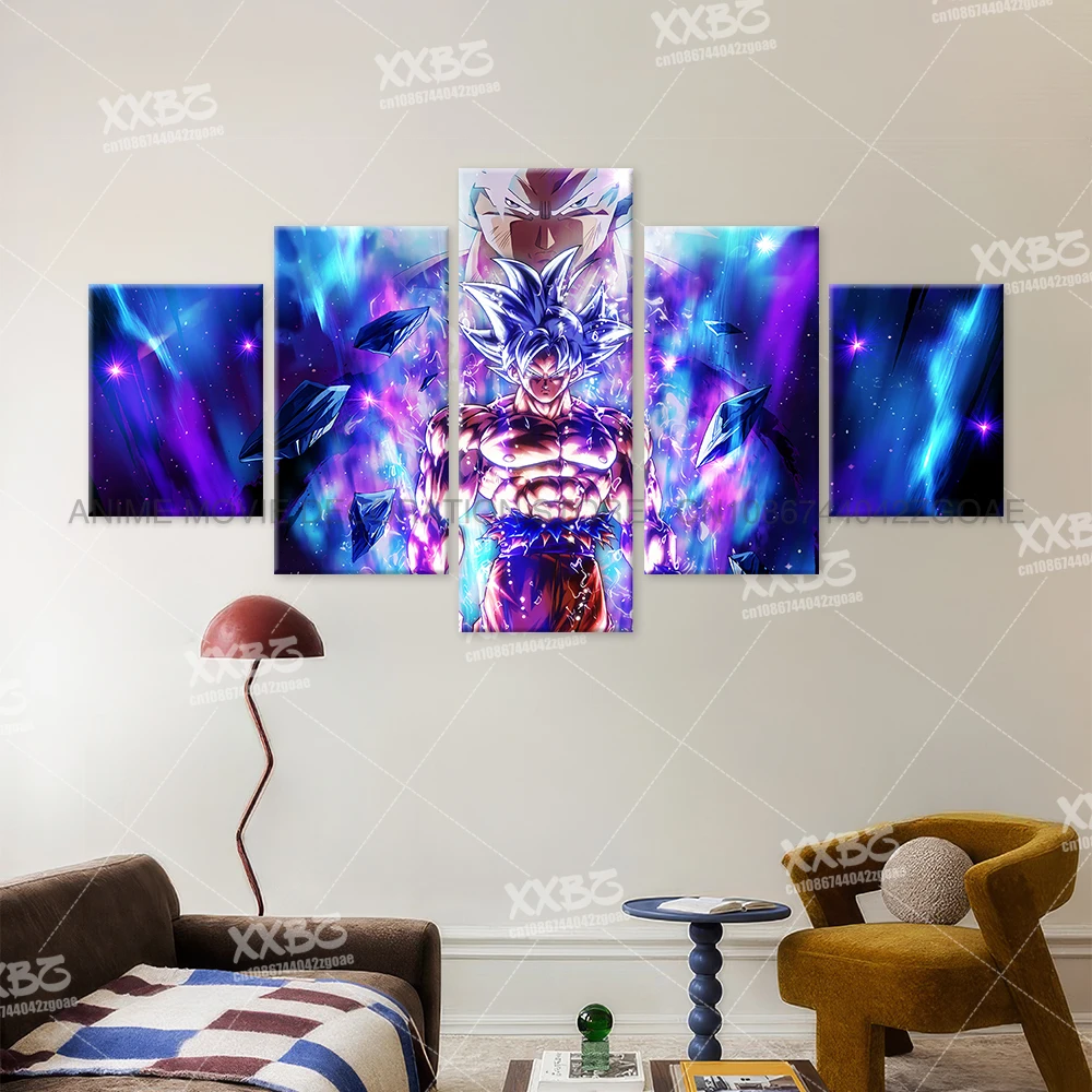 5PCS Japanische Hot Blooded Anime Dragon Ball Leinwand Druck Bild Wand Kunst Gemälde Wohnkultur Poster Für Wohnzimmer Kein rahmen – Detail 2