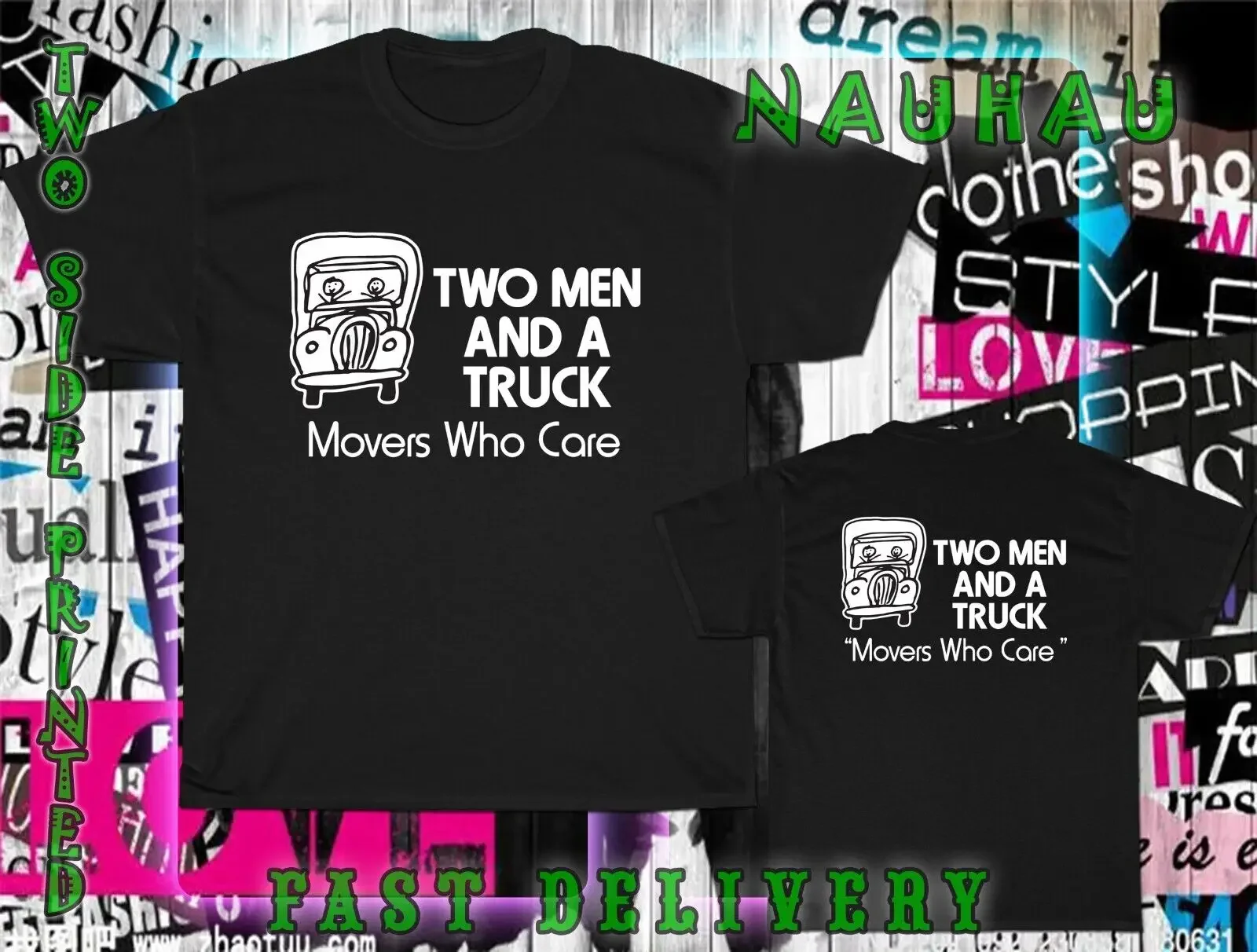 New the Movers Who Care Two Men and a Truck T-Shirt American Logo T-Shirt