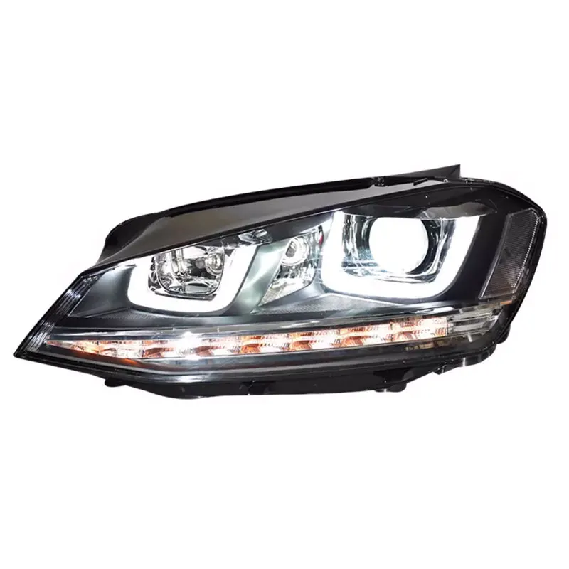 1 pc For Volkswagen Golf 7 Headlight Assembly Golf 7 MK7 2013 2014 2015 2016 2017 LED Headlight DRL Lens Dual Beam Bi-Xenon HID