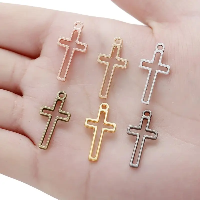 

50PCS Alloy Cross Pendant Charms for Jewelry Findings Making Religious Pendants DIY Earrings Necklaces Accessories Supplies