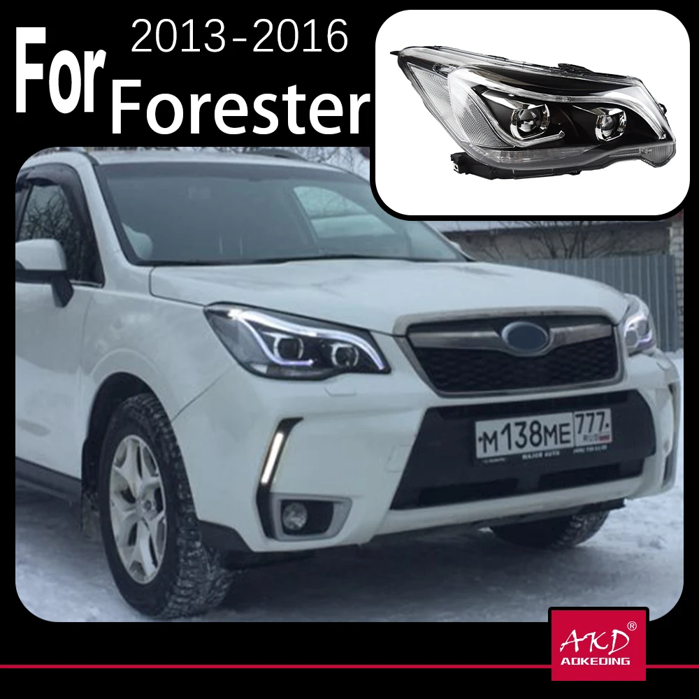 

AKD Car Model Head Lamp for Forester Headlights 2013-2016 Forester LED Headlight Angel Eye DRL Hid Bi Xenon Auto Accessories