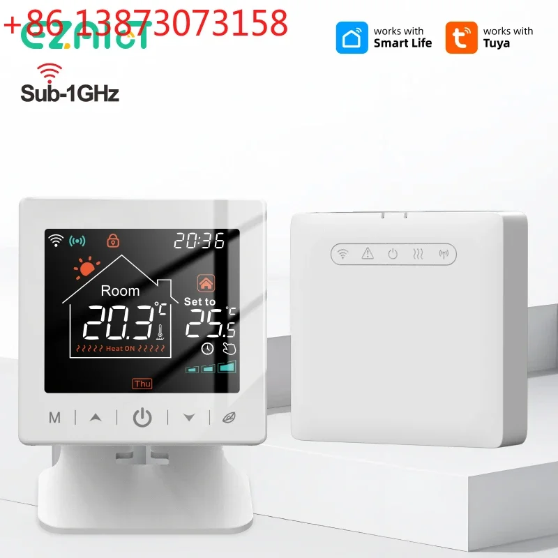 Smart home Wifi thermostat tuya RF wireless gas boiler heating programmable room temperature remote controller with alexa google