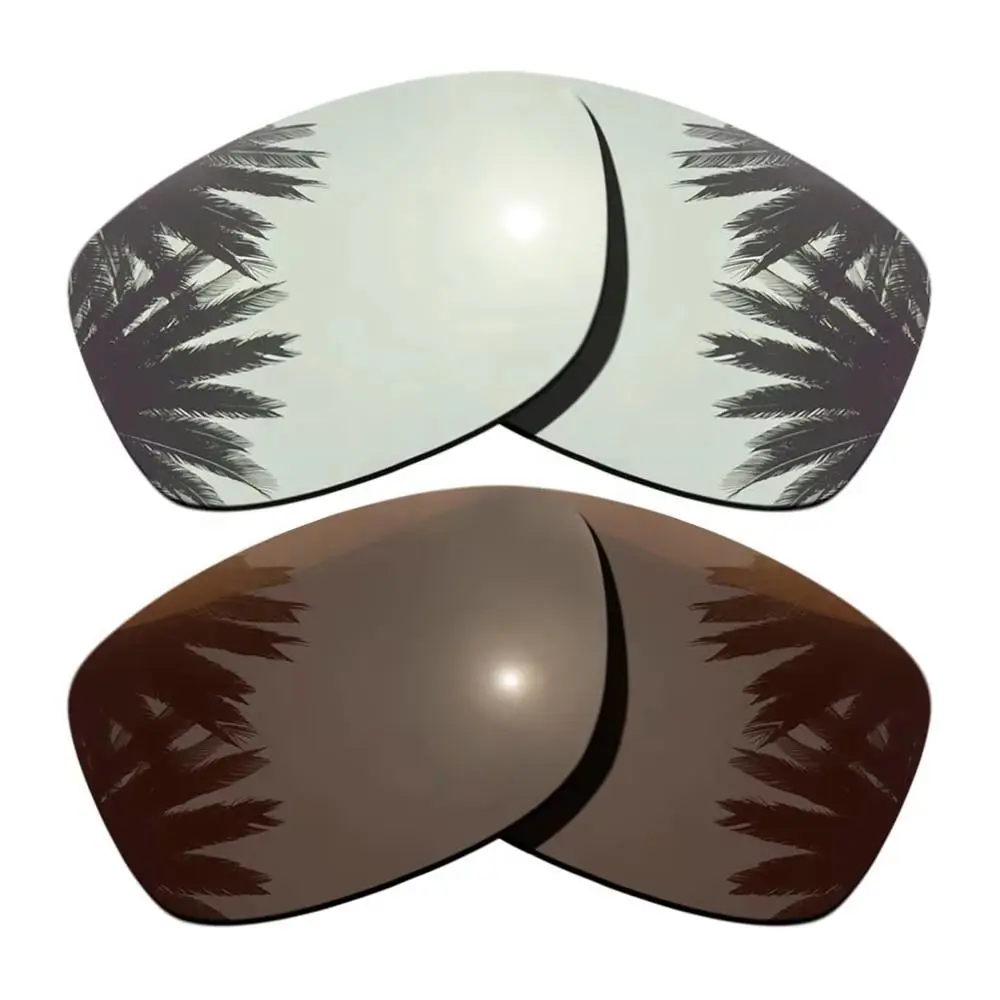 Brown & Silver Mirrored Polarized Replacement Lenses for Oakley Jupiter Squared Frame 100% UVA & UVB