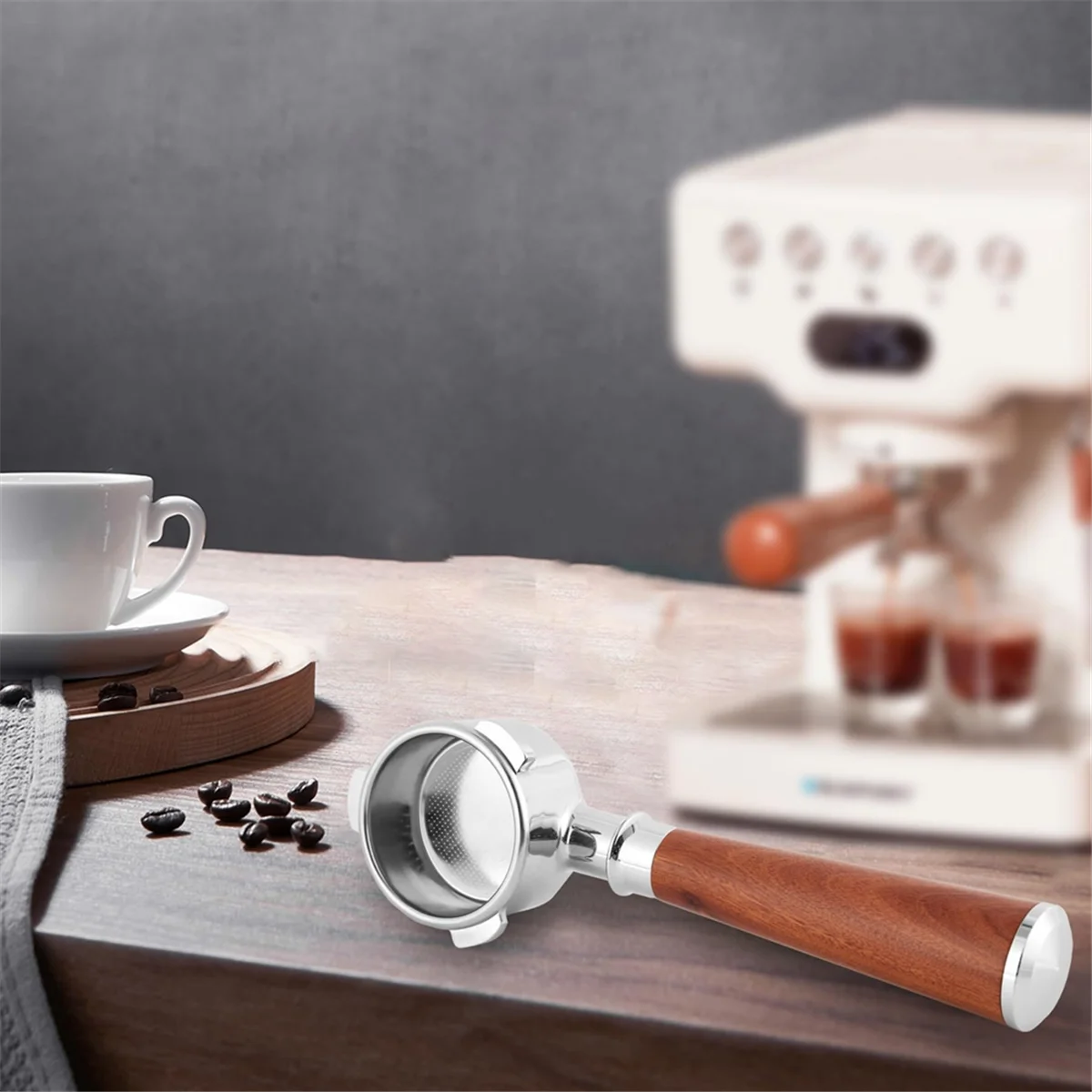 فلتر القهوة بدون قاع مقاس 54 مم - سلة فلتر Portafilter بدون قاع مع شاشة عفريت مقاس 54 مم لآلة القهوة - T33C #6