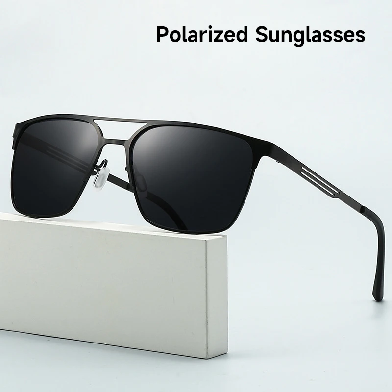 

High Quality Pilot Polarized Sunglasses Men UV400 Stainless Steel Frame Sun Glasses Outdoor Retro Driving Eyewear