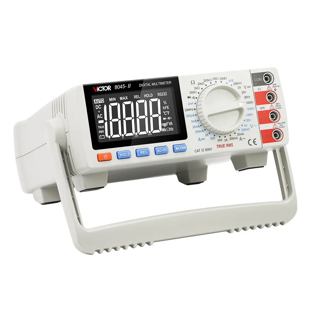 

VICTOR VC8045-II High Precision White Cheap Desktop 4 1/2 digit DMM Digital Multimeter True RMS DC AC 1000V 20A Meter