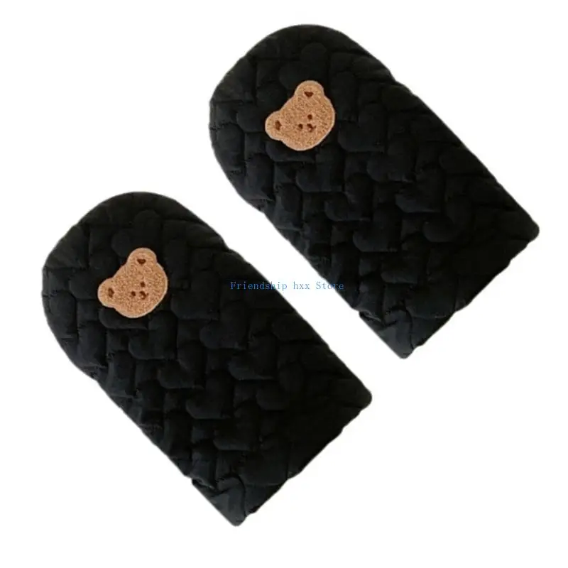 F1CB Hindproof Children Stroller Handmuffs في الهواء الطلق الرياضة القفازات اللطيفة الدب دافئ قفازات عربة الأطفال لموسم الشتاء