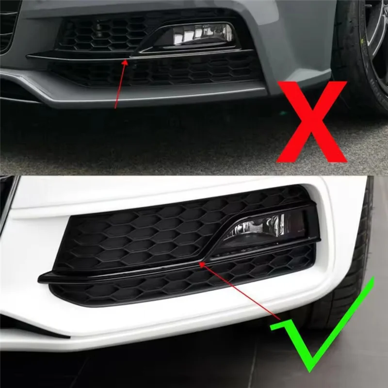 

Fog Light Grilles Cover Front Bumper Grill For A5 S-Line S5 2013 - 2017 8T0807681K 8T0807682K