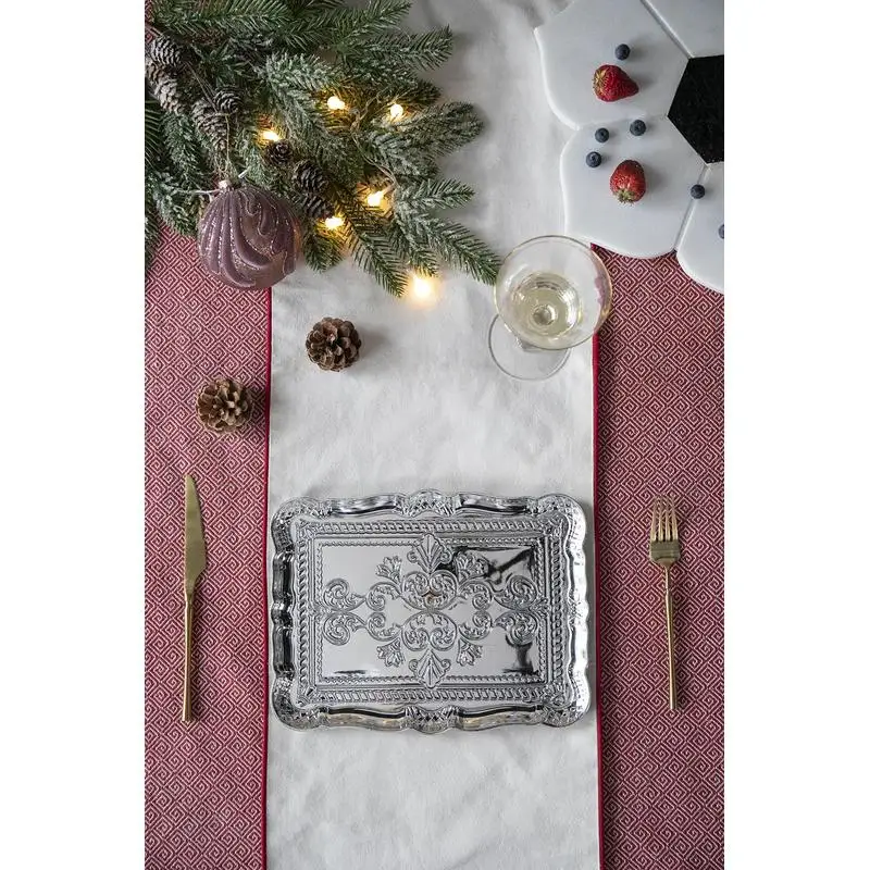 6 عبوات من ألواح الشاحن البلاستيكية، 11.8 × 9.1 بوصة، ديكور طاولة متين للحفلات والمناسبات #1