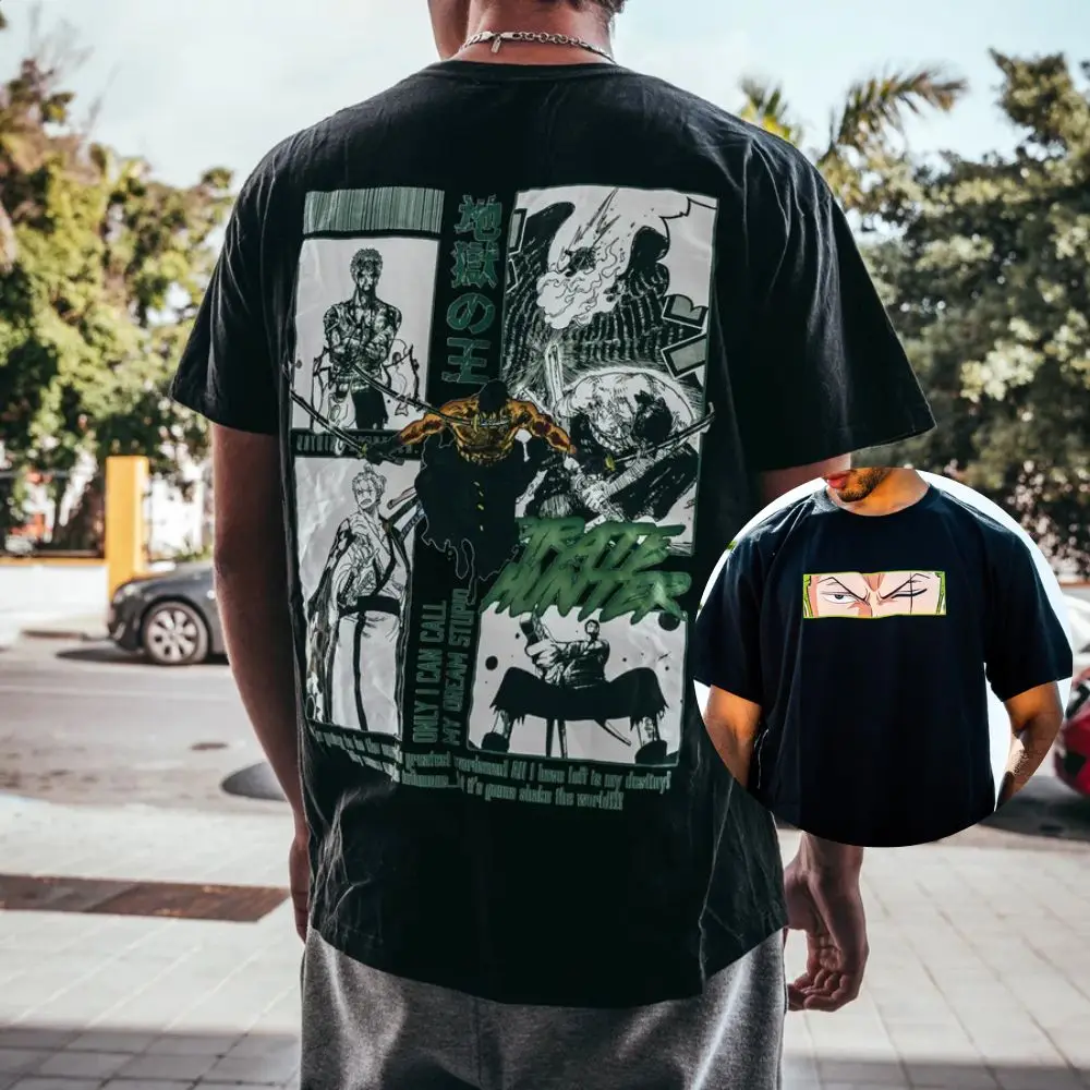 One Piece Japanese Anime Print Cotton T-Shirt Luffy Zoro Men Women Casual Short Sleeve Tee Luffy T-shirt Casual Streetwear Tops