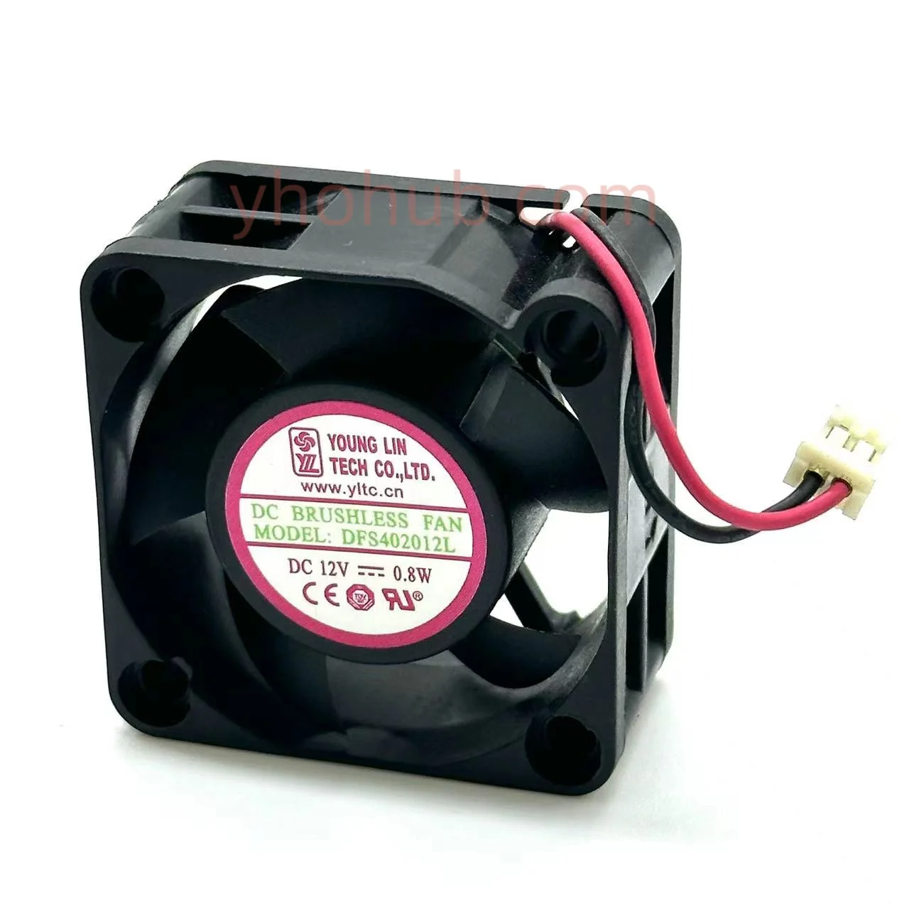 

YOUNG LIN DFS402012L DC 12V 0.8W 40x40x20mm 2-Wire Server Cooling Fan