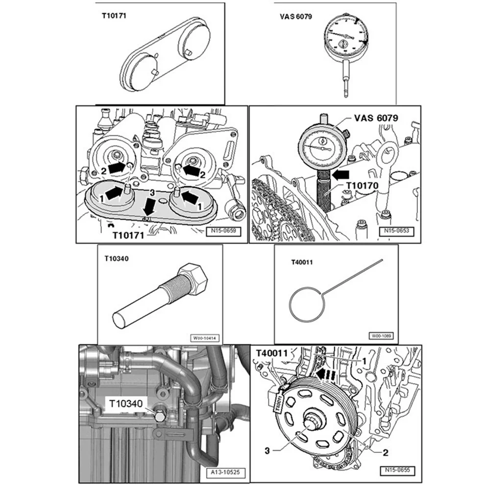 Специальный инструмент ГРМ цепи для Volkswagen EA111, Lavida, Skoda, Golf, Sagitar, Bora, Audi 1,4/1,6