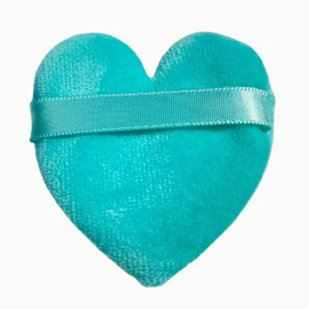 5 pçs coração/em forma redonda lavável setor almofadas de dedo reutilizáveis multicores almofada de ar em pó puff veludo molhado seco usado